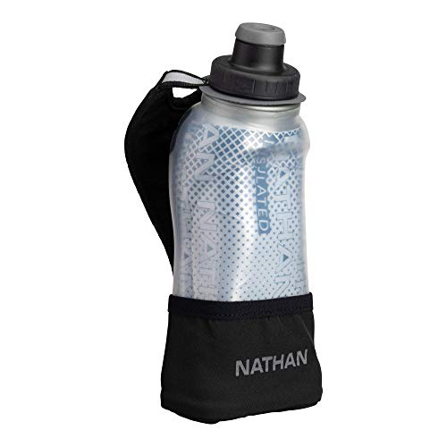 Nathan Running Handheld 12oz and Insulated. No-Grip Adjustable Hand Strap. Reflective Hydration Water Bottle.