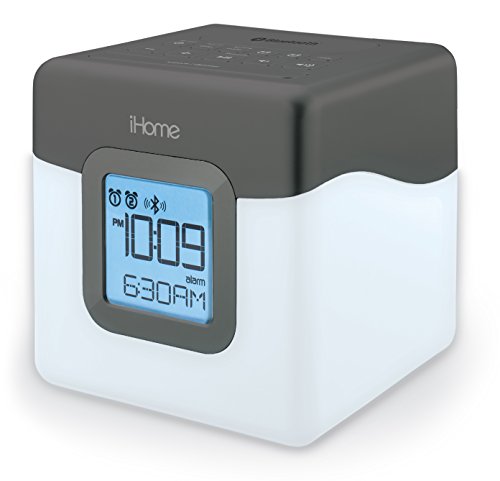iHome Bluetooth Color Changing Dual Alarm Clock FM Radio with USB Charging