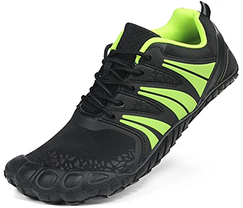 Oranginer Women Barefoot & Minimalist Shoe Zero Drop Sole Trail Running Shoe Black Green Size 8