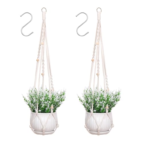 onepeng Macrame Plant Hanger,5 Arms Plant Hanger Indoor,Windchime Style Hanging Plant Holder,2 Pack Plant Hanger,Boho Home Decor Hanging Planters for Indoor Plants