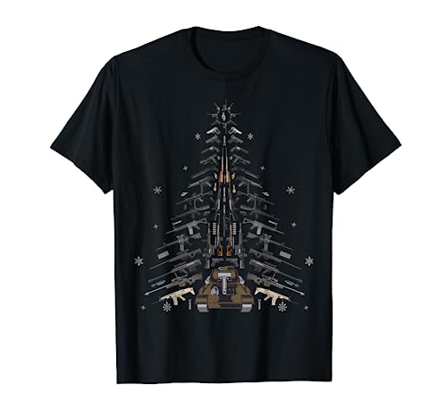Great Handgun Assault Rifle M4 AR15 Christmas Guns Tree gift T-Shirt