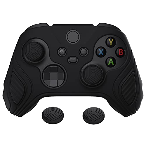 PlayVital Scorpion Edition Anti-Slip Silicone Case Cover for Xbox Series X/S Controller, Soft Rubber Case for Xbox Core Wireless Controller with Thumb Grip Caps - Black