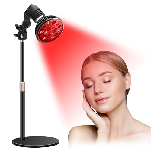 Aumtrly Red Light Therapy with Adjustable Stand, Upgrade 660nm Red and 850nm Near Infrared Red Light Therapy for Body and Face Use, 36W Red Light Therapy Lamp