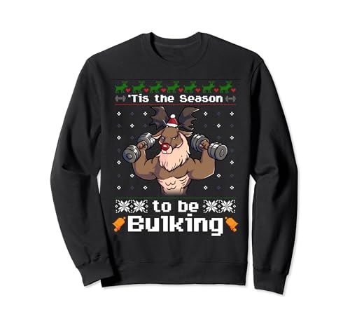 Tis The Season To Be Bulkin Brodolf Reindeer Gym Christmas Sweatshirt