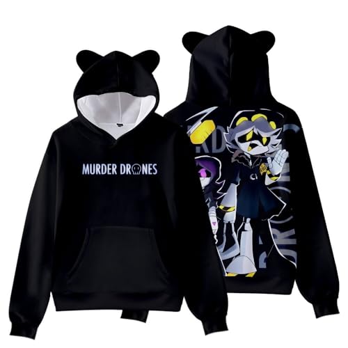 Murder Drones Hoodie with Ear Multicolor Cosplay Merch Hooded Pullover