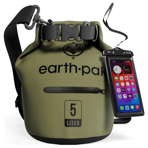 Earth Pak Waterproof Dry Bag with Zippered Pocket - Waterproof Dry Bag Backpack Keeps Gear Dry for Boating, Beach Drybag, Kayak Accessories Waterproof Phone Case