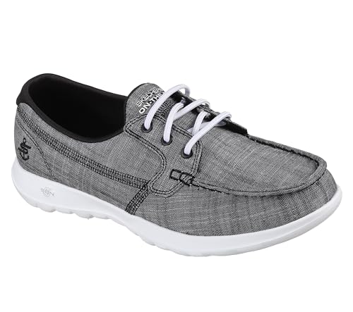 Skechers Performance Women's Go Walk Lite-15433 Boat Shoe,black/white,9 M US