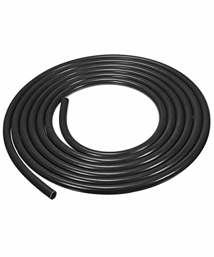 AOCISKA 10 Ft Silicone Vacuum Tubing,Universal High Performance Automotive Silicone Vacuum Tubing Hose line,1/4' Inner Diameter Hose,automotive Replacement Vacuum Hose Line(Black)