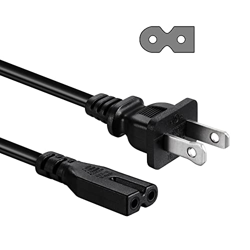 2 Prong Power Cord for Brother, Singer, Bernina, Baby-Lock, Viking, Pfaff Sewing Machine-6Ft Power Cable [UL Listed]