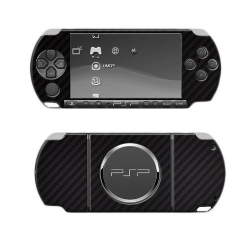 Skinomi Black Carbon Fiber Full Body Skin Compatible with Sony PSP 3000 (Full Coverage) TechSkin with Anti-Bubble Clear Film Screen Protector