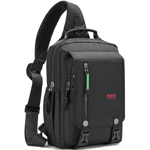 NICGID Sling Bags Chest Shoulder Backpacks, 14.1'' Laptop Backpack Crossbody Messenger Bag Travel Outdoor Men Women