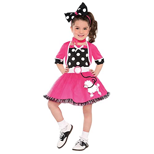 amscan 842710 Rocking 50s Bubbly Dolly Costume, Children Toddler Size, 1 Piece