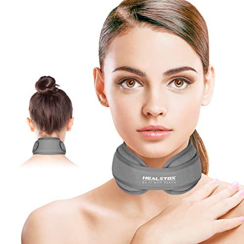 Neck Ice Pack Wrap, Cervical Ice Pack,Cervical Cold Compress Ice Packs for Neck Injuries, Reusable Cold Hot Therapy Adjustable Flexible Gel Ice Wrap for Neck Pressure,Surgery Pain Instant Relief