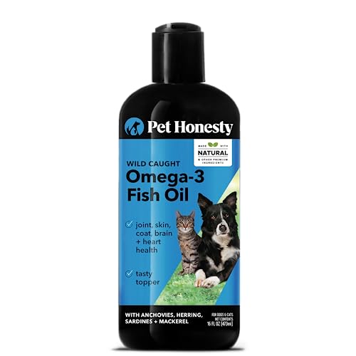 Pet Honesty Omega-3 Fish Oil for Dogs and Cats (16oz) - Better Than Salmon Oil for Dogs - Skin and Coat Supplement - EPA + DHA Fatty Acids - Supports Shedding, Skin, Immunity, Joint, Brain & Heart