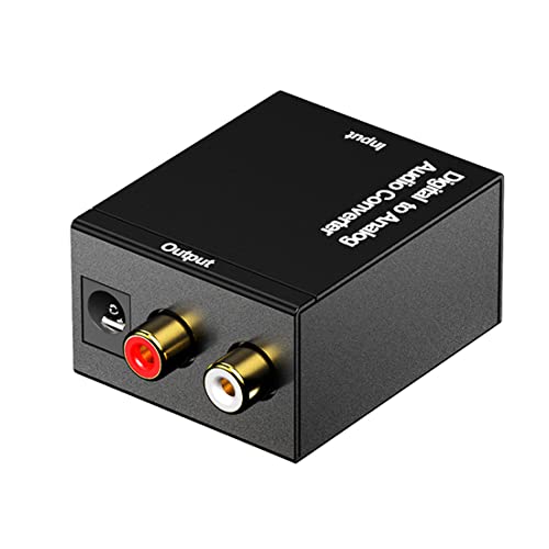 Cuxnoo Digital to Analog Audio Adapter, Convert Digital Coaxial/Optical Signal from PS4, Xbox, Blu-ray Player to Analog for RCA L/R Audio Speaker