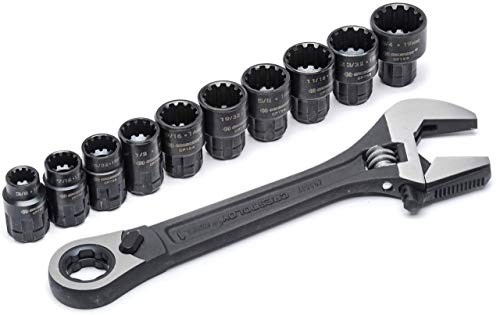 Crescent 11 Pc. Pass-Thru X6 Black Oxide Adjustable Wrench and Spline Socket Set - CPTAW8