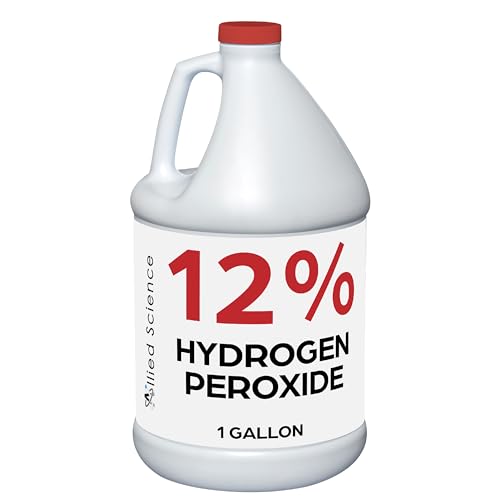 Allied Science 12% Hydrogen Peroxide Concentrated Solution, Food Grade H202 and Purified H20 Only, 1 Gallon