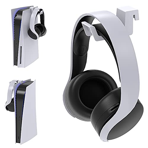 FYOUNG Headset Holder for PS5/for PS5 Slim, Hook Hanger for PS5 Headphone Hanger Holder, Headphone Stand for PS5/ PS5 Slim (White)