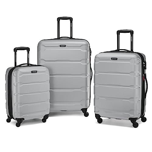 Samsonite Omni PC Hardside Expandable Luggage with Spinner Wheels, 3-Piece Set (20/24/28), Silver