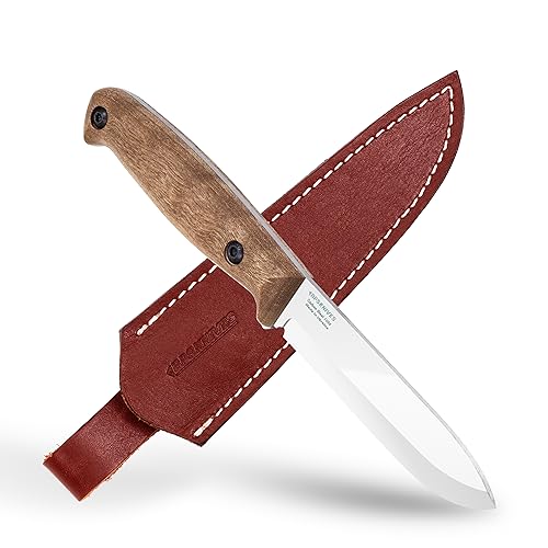 BPS Knives BS1FT CSH - Full-Tang Fixed-Blade Knife - Sharp Carbon Steel Bushcraft Knife With Sheath - Survival Compact Knife - Outdoor Knife - Tactical Camp Knife
