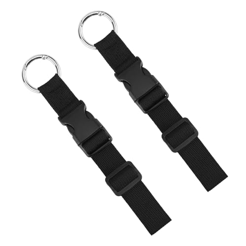 GIVEUBED Anti-Theft Luggage Strap,Add A Bag Luggage Connector Strap Jacket Holder Gripper,Carry-on Luggage Belt Baggage Suitcase Straps with Buckle Adjustable Travel Luggage Accessories,Black,2PCS
