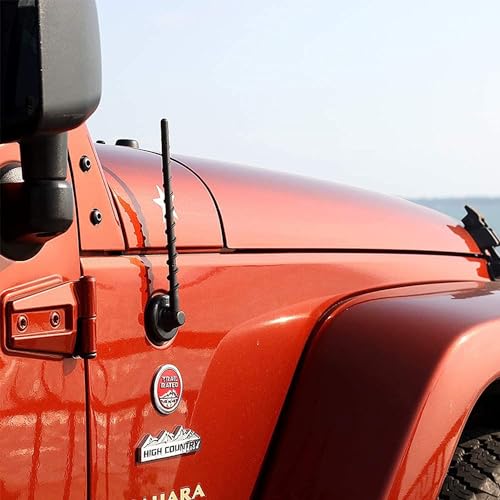 Short Antenna for Jeep Wrangler Gladiator JL JK Rubicon Sahara Sport Unlimited 4xe Mojave Willys JT JKU JLU 2007-2024, 7 Inch Car Radio Jeep Antenna Replacement, Jeep Wrangler Gladiator Accessories