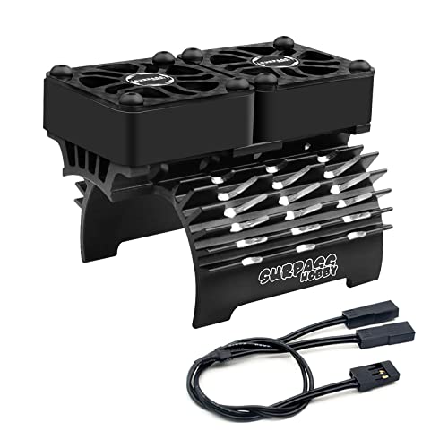 RC Motor Cooling Fans Surpass Hobby Twin 30mm RC Car Motor Fan with Metal Cover 4068 4274 Brushless Motor Heatsink for 1/8 RC Car 40mm 42mm Brushless Motor