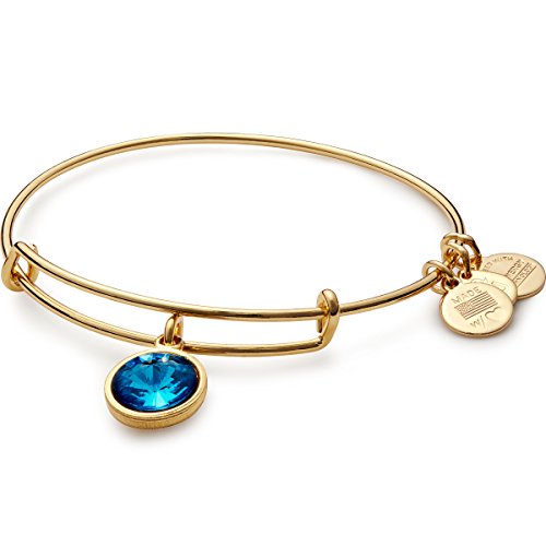 Alex and Ani 'Bangle Bar' December Imitation Birthstone Gold-Tone Expandable Bracelet
