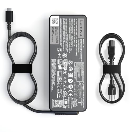New AC Charger Fit for Lenovo ThinkPad X1 Tablet T480 T480S T580 T580s T570 E580 E585 E480 L380 L480 L580 Yoga 370 730 730-13IKB X270 X280 X380 Type C Laptop Power Supply Adapter Cord 65W USB C