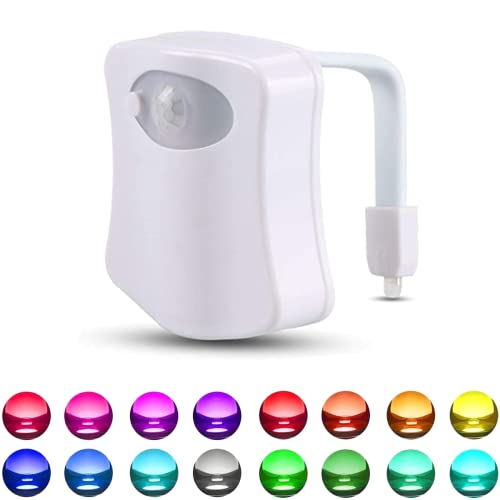 BSASHF Color Changing Toliet Night Light Motion Sensor Led Motion Activated Washroom UV Slap Activated Butt Smart Light Commode Night Lamp(16 1)