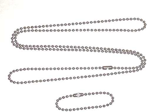 Comelyjewel Stainless Steel 4.5 in and 27 in.Military Dog tag Ball Chain, 2.4mm #3