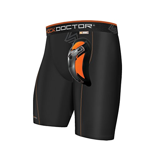 Shock Doctor Ultra Pro Compression Shorts Supporter w/ Ultra Cup protector, Youth & Adult sizes, Black, Medium