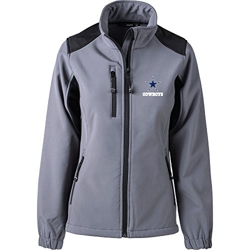 dunbrooke NFL Dallas Cowboys Women's Softshell Jacket, Small, Black