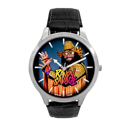 Game Time WWE Macho Man Watch – Pioneer Series – Black Leather Band