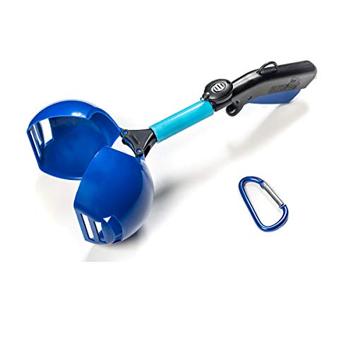 Titan Claw Pooper Scooper - Sanitary, No Touching Pet Waste, Dog Poop Remover - New Roller Design Sticks Bags to The Claws - Compact & Portable Tool - Lock Latch, Carabiner Clip, LED Light