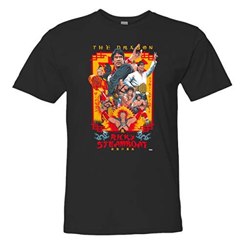 Mens Unisex Ricky Steamboat Enter The Dragon 2 HQ Wrestling Tee Shirt Black