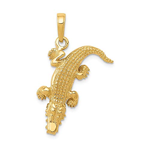 FJC Finejewelers 14k Yellow Gold Moveable Alligator Charm