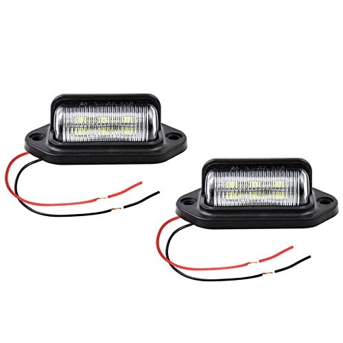 LivTee Waterproof 12V License Plate LED Light, for RV Camper Truck SUV Trailer Van, Step Courtesy Lights, Dome Cargo Lights or Under Hood Lights, Xenon White(2PCS)