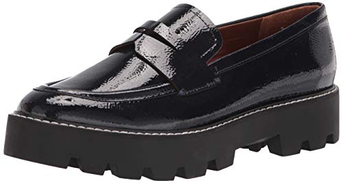 Franco Sarto Womens Balin Lug Sole Chunky Loafer, Midnight, 9 US