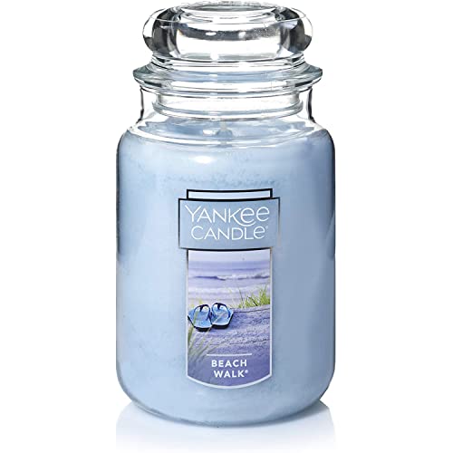 Yankee Candle Beach Walk Scented, Classic 22oz Large Jar Single Wick Candle, Over 110 Hours of Burn Time, Multicolored