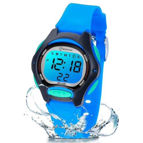 Edillas Kids Watches Digital Girls Boys,7 Colors Waterproof Wrist Watches for Child Sport Outdoor Multifunctional with Stopwatch/Alarm Watch Ages 4-12