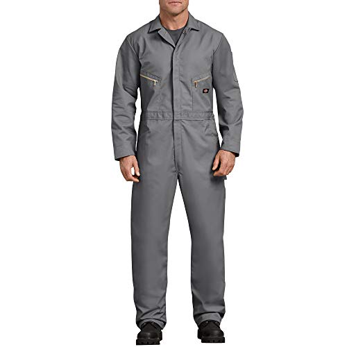 Dickies Men's 7 1/2 Ounce Twill Deluxe Long Sleeve Coverall, Gray, Large Regular