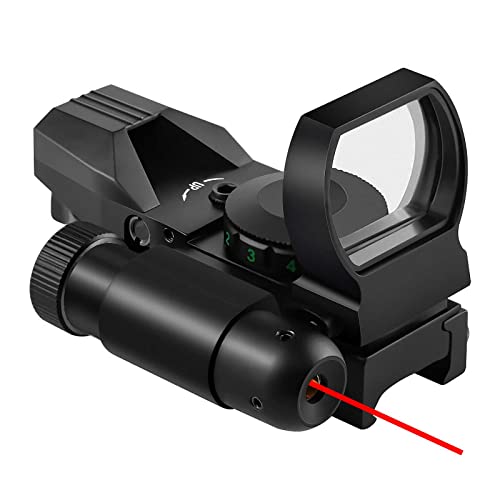 Beileshi Reflex Sight,4 Reticle Red & Green Dot Sight Optics with Integrated Red Laser Sight Less Than 1mW Output