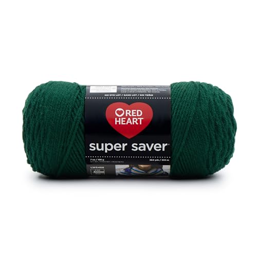 RED HEART Super Saver Yarn, 1 Pack, Hunter Green