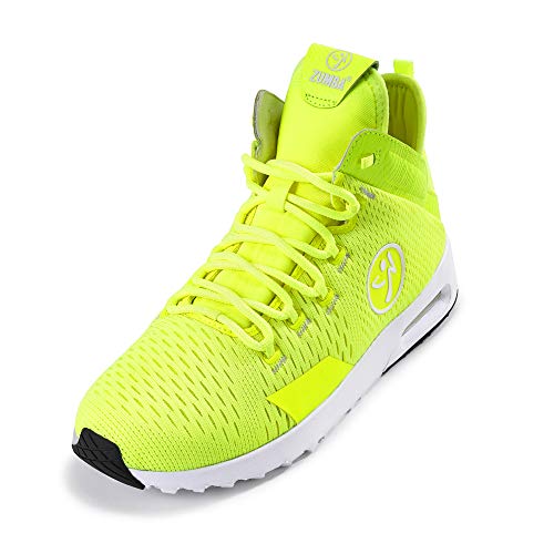 ZUMBA Women's Air Funk Sneakers, Nonslip Mid-Top Dance Sneakers, 10, Caution