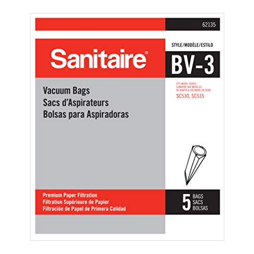Sanitaire BV-3 Premium Paper Bag (Backpack vac bag), Pack of 5, 62135, X-Large