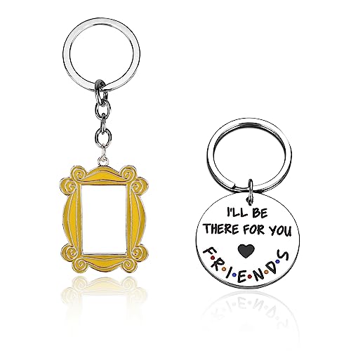 Friend Tv Show Merchandise Keychain Gift-I'll Be There for You,Peephole Monica'S Friends Door Frame Yellow Keychain,Friendship Gifts for Women Men Friends Bestie Fans