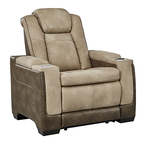 Signature Design by Ashley Next-Gen DuraPella Power Recliner with Adjustable Headrest, Sand