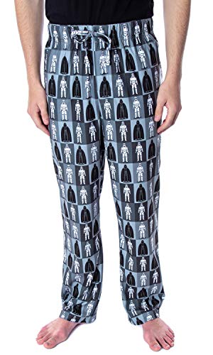 Star Wars Men's Darth Vader and Stormtrooper Allover Grid Print Adult Sleepwear Lounge Pajama Pants (Large)