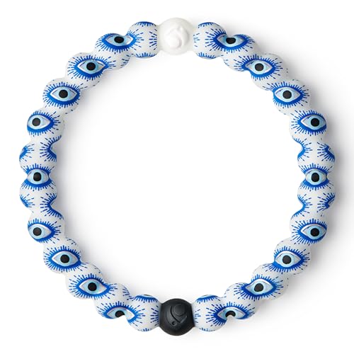 Lokai Silicone Beaded Bracelet for Women & Men, Evil Eye Silicone Collection - (Small, 6 Inch Circumference) - Silicone Jewelry Fashion Bracelet Slides-On for Comfortable Fit